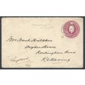 OFS (ORC) 1911 One Penny postal stationery envelope TROMPSBURG/KETTERING. See below.