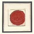 Cape c1795 Complete red wax seal of VOC Company with image of typical VOC ship.  See below.