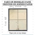 Union: Scarce B8/9 Roto Booklet pane PAPER JOIN. UHB B8 V3. FM. See below.