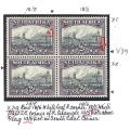 Union 1934 Roto 2d Issue 3 Inv wmk block with scarce `White leaf ` variety. MNH/VFM. See below.