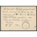 OFS 1893 (MR 4) 1/2d 2nd PTG. Stamp Brief Kaart BETHULIE/ROUXVILLE. See below.
