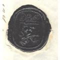 Cape 1839 (2 December) part wrapper from J. C. Chase, Grahamstown, with black seal. See below.