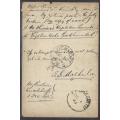 OFS 1896 (NO 30) Scarce 1/2d 7th PTG Stamp B/Kaart Luckhoff/Fauresmith/Bloemfontein. See below.