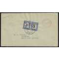 SWA 1928 Scarce taxed Durban/Windhoek cover with SG D37 and special datestamp. See below.
