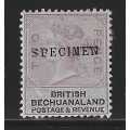Bechuanaland 1888 Two Penny SPECIMEN FM. SACC 11S. See below.