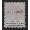 Bechuanaland 1888 Three Pence SPECIMEN FM. SACC 12S. See below.