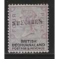 Bechuanaland 1888 Four Pence SPECIMEN FM. SACC 13S. See below.