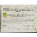 Transvaal (ZAR): Historic 1886 BLUE ROCK (SHEBA) GOLD MINING COMPANY LTD Share certificate.