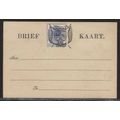 OFS 1892 (June) 1d on 3d ultramarine surcharged type I Stamp Brief Kaart. Unused. See below.