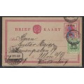 OFS 1900 (27 DEC) uprated 1/2d Red `V.R.I.` BRIEFKAART Bloemfontein/Germany. See below.