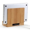 Bamboo Storage Multi Device Cord Organizer Charging Dock for phones, tablets and laptops