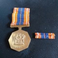 Sadf Pro Patria Medal and bar, Original low numbered.