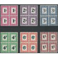 UNION Postage Dues 1950-1958 set in blocks of 4, MNH (SACC 38-43, cv R2600)
