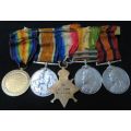 **Boer War & WWI Medal set**All medals issued to H.L. Harpur**With 3 spare ribbons**