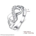 New 925 Sterling Silver filled Infinity style ring adorned with genuine AAA crystals