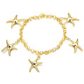 New 18K RGP in Yellow gold, ladies starfish design charm bracelet