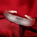New 925 Sterling silver filled Multi Linked detailed cuff bangle