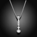 New 925 Sterling Silver filled ladies dangle crystal pendant with FREE chain included