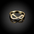 New 18K RGP in Yellow gold, ladies Infinity style ring adorned with Genuine AAA crystals