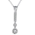New 925 Sterling Silver filled ladies dangle crystal pendant with FREE chain included