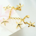 New 18K RGP in Yellow gold, ladies starfish design charm bracelet