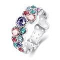 New 18K RGP in white gold, ladies color Summer ring with AAA genuine crystals