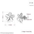 New 18K RGP Flower design stud earrings with crystal detail