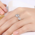 18K RGP in white gold, Ladies dual simulated diamond ring