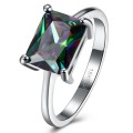 18K RGP in white gold, Ladies 2cr simulated Mystic topaz ring