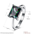 18K RGP in white gold, Ladies 2cr simulated Mystic topaz ring
