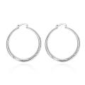 New 925 Sterling silver filled Chunky Ladies 4cm Hoop Earrings, with fine detail design