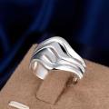 New 925 Sterling Silver filled Chunky Wave design ring
