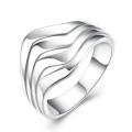 New 925 Sterling Silver filled Chunky Wave design ring