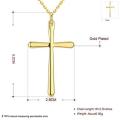 New 18K RGP in yellow gold, Plain design Cross pendant with FREE chain included