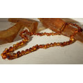 Genuine 48 cm Amber Necklace - Ref. A1-3C Light Cognac colour