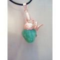 `Natures Gifts`  Handmade Copper electroformed pendant with genuine Aventurine Ref. NG-9