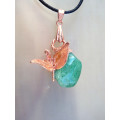 `Natures Gifts`  Handmade Copper electroformed pendant with genuine Aventurine Ref. NG-9