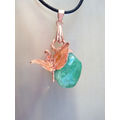 `Natures Gifts`  Handmade Copper electroformed pendant with genuine Aventurine Ref. NG-9