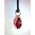 `Natures Gifts` Handmade Copper electroformed pendant with genuine Garnet Ref. NG-8