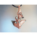 `Natures Gifts`  Handmade Copper electroformed pendant with genuine Iolite stone Ref. NG-11