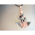 `Natures Gifts`  Handmade Copper electroformed pendant with genuine Iolite stone Ref. NG-11