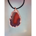 `Natures Gifts`  Handmade Copper electroformed pendant with genuine Agate stone Ref.NG-1