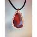 `Natures Gifts`  Handmade Copper electroformed pendant with genuine Agate stone Ref.NG-1