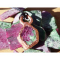 `Natures Gifts` Handmade Copper electroformed pendant with genuine Ruby in Zoisite Ref. NG-15