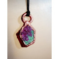 `Natures Gifts` Handmade Copper electroformed pendant with genuine Ruby in Zoisite Ref. NG-15