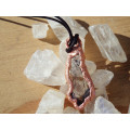 `Natures Gifts`  Handmade Copper electroformed pendant with genuine Tourmaline in Quartz Ref. NG-13
