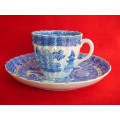 Victorian Cup and Saucer Willow pattern circa 1888. Ref. C/91