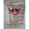 Bohemian engraved red and clear glass Gesundheit  goblet Circa 1890  1930. Ref GL-3