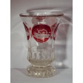Bohemian engraved red and clear glass Gesundheit  goblet Circa 1890  1930. Ref GL-3