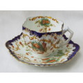 Antique  gilded porcelain transfer ware and hand embellished Cup and Saucer Ref. C-105